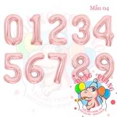 Bong bóng nhôm số (40/80/100cm) - màu pastel