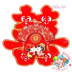 Hình dán Song hỷ nhung 3D (set 2)