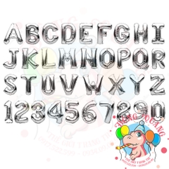 Bong bóng nhôm chữ, số (40/80/100cm)- bạc