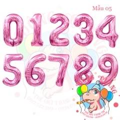Bong bóng nhôm số (40/80/100cm) - màu pastel