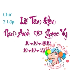 Chữ cưới xốp 2 lớp (mẫu 51)