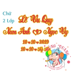 Chữ cưới xốp 2 lớp (mẫu 52)