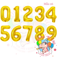 Bong bóng nhôm số (40/80/100cm) - màu pastel