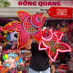 Đèn Trung thu Cá hai đuôi giấy kiếng (cỡ lớn)