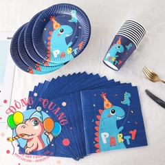 Bộ ly, đĩa chủ đề khủng long (set 10)