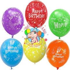 Bong bóng tròn HappyBirthday - 25cm - set 50