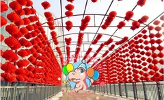 Đèn lồng tổ ong form dày treo ngoài trời