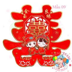 Hình dán Song hỷ nhung 3D (set 2)