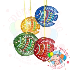 Đèn giấy kiếng khung tre mini