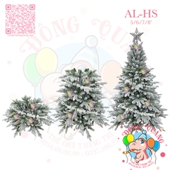 Cây thông 2 loại lá PE phủ tuyết (cành tự động xoè)