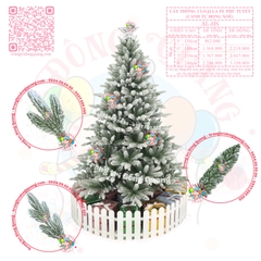 Cây thông 2 loại lá PE phủ tuyết (cành tự động xoè)