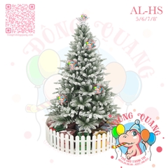 Cây thông 2 loại lá PE phủ tuyết (cành tự động xoè)