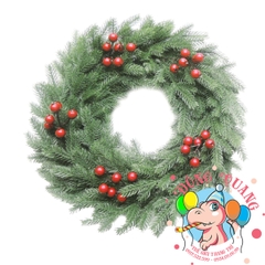 Vòng hoa nhánh thông 5 lá PE trang trí