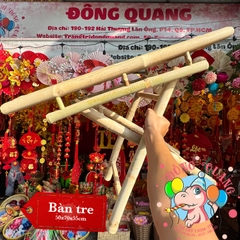 Bàn ghế tre trang trí tiểu cảnh