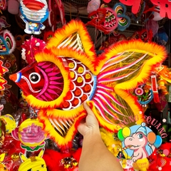 Vải lông thú dán lồng đèn Trung thu