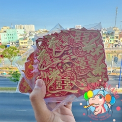 Set 100 chữ Hỷ dán áo khách dự đám cưới