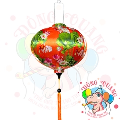 Lồng đèn Hội An vải bóng hoa văn - dáng tròn