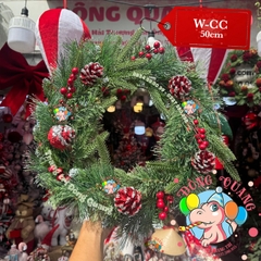 Vòng hoa đầu nhọn 4 loại lá có trang trí