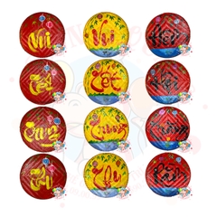 Bộ mẹt tre vẽ trang trí chủ đề Trung thu