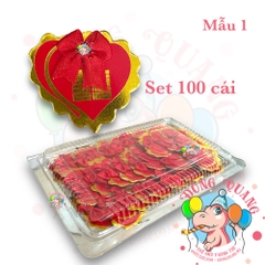 Set 100 chữ Hỷ dán áo khách dự đám cưới