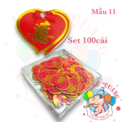 Set 100 chữ Hỷ dán áo khách dự đám cưới