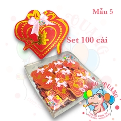 Set 100 chữ Hỷ dán áo khách dự đám cưới