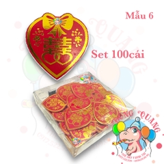 Set 100 chữ Hỷ dán áo khách dự đám cưới
