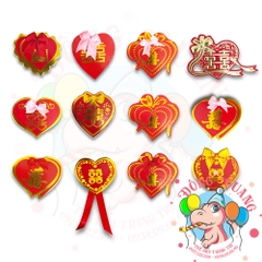 Set 100 chữ Hỷ dán áo khách dự đám cưới