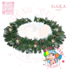 Dây trang trí 3 loại lá phun sơn gắn trái thông