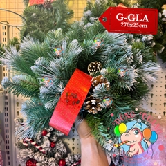 Dây trang trí 3 loại lá phun sơn gắn trái thông