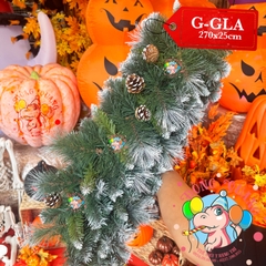 Dây trang trí 3 loại lá phun sơn gắn trái thông