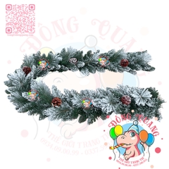 Dây trang trí 2 loại lá phủ tuyết trái thông