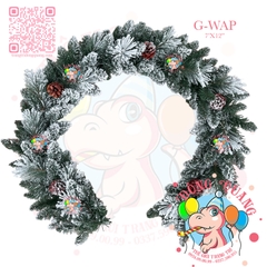 Dây trang trí 2 loại lá phủ tuyết trái thông