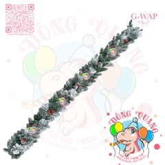 Dây trang trí 2 loại lá phủ tuyết trái thông