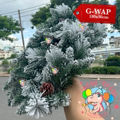 Dây trang trí 2 loại lá phủ tuyết trái thông