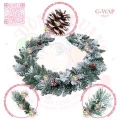 Dây trang trí 2 loại lá phủ tuyết trái thông