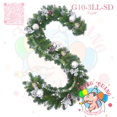 Dây trang trí 3 loại lá lăn kim tuyến bạc