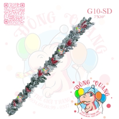 Dây trang trí 4 loại lá phủ tuyết cherry