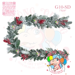 Dây trang trí 4 loại lá phủ tuyết cherry