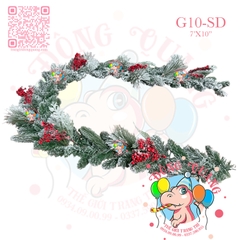 Dây trang trí 4 loại lá phủ tuyết cherry