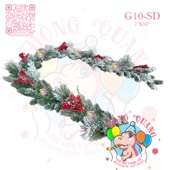 Dây trang trí 4 loại lá phủ tuyết cherry