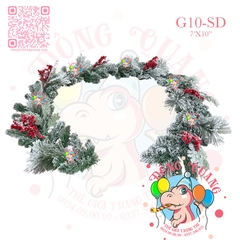 Dây trang trí 4 loại lá phủ tuyết cherry