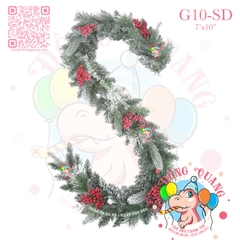 Dây trang trí 4 loại lá phủ tuyết cherry