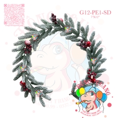 Dây trang trí nhánh thông PE lá đơn phủ tuyết