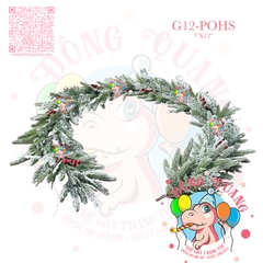 Dây trang trí 2 loại lá PE phủ tuyết, cherry