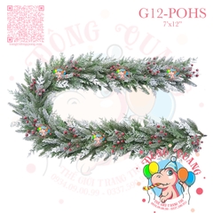 Dây trang trí 2 loại lá PE phủ tuyết, cherry