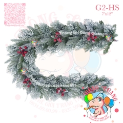 Dây trang trí 3 loại lá thông phủ tuyết