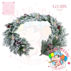 Dây trang trí 3 loại lá thông phủ tuyết