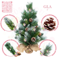 Cây thông mini 3 loại lá phun sơn gắn trái thông