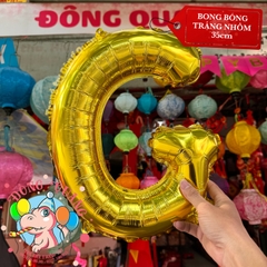 Bong bóng nhôm chữ, số (40/80/100cm) - vàng